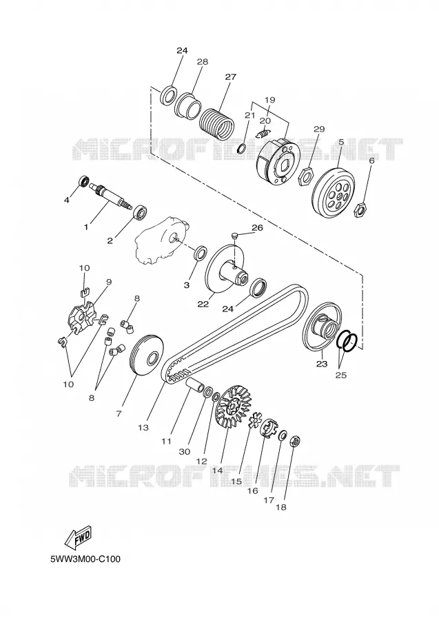 EMBRAGUE DE ARRANQUE Yamaha SCOOTER 50 2004 SLIDER  EW50