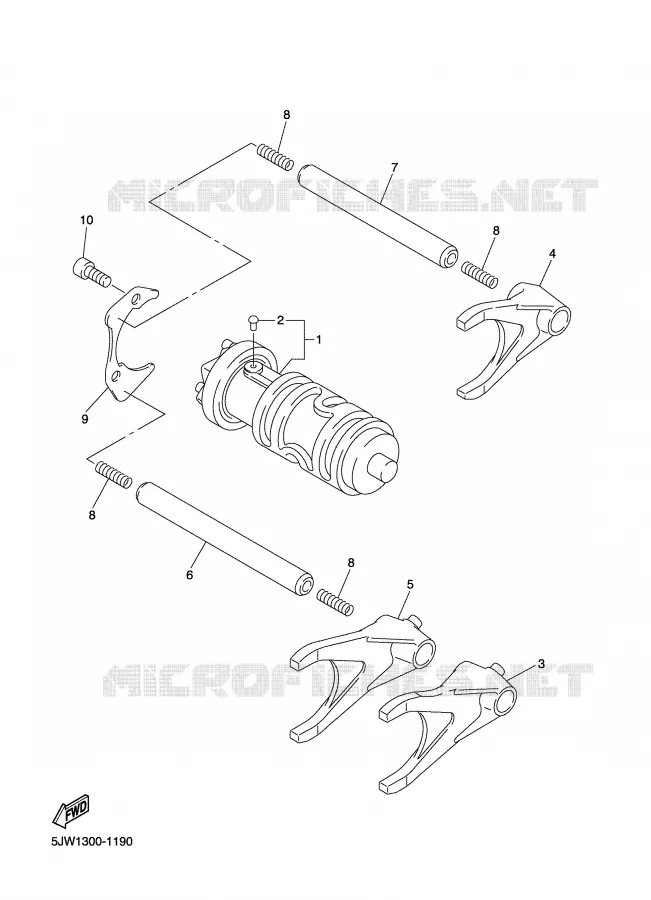 TAMBOR SELECTOR CAMBIO / HORQUILLAS Yamaha MOTO 1300 2003 FJR  FJR1300