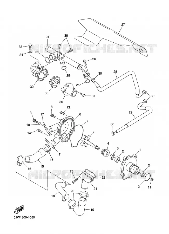 BOMBA DE AGUA / MANGUERAS Yamaha MOTO 1300 2005 FJR  FJR1300