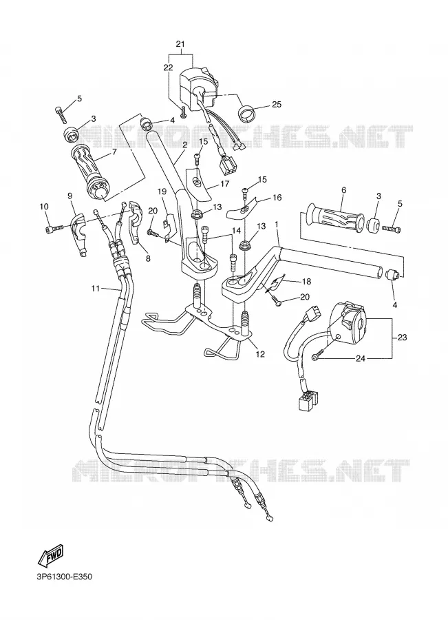 MANILLAR / CABLE Yamaha MOTO 1300 2006 FJR ABS  FJR1300A