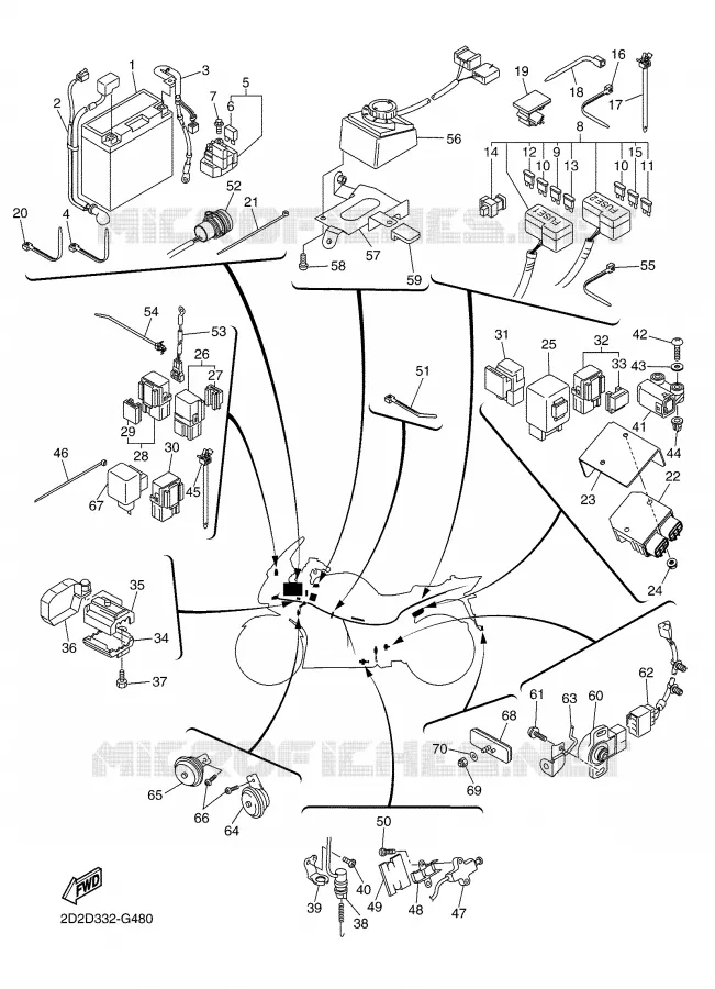 ELECTRICA 2 Yamaha MOTO 1300 2008 FJR AS ABS  FJR1300AS