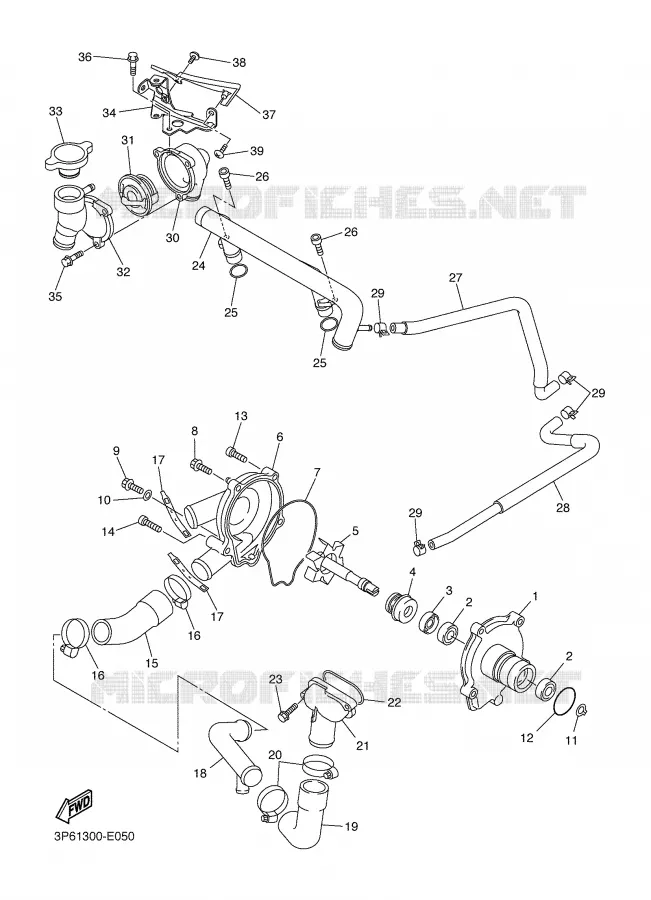 BOMBA DE AGUA / MANGUERAS Yamaha MOTO 1300 2006 FJR AS ABS  FJR1300ASV
