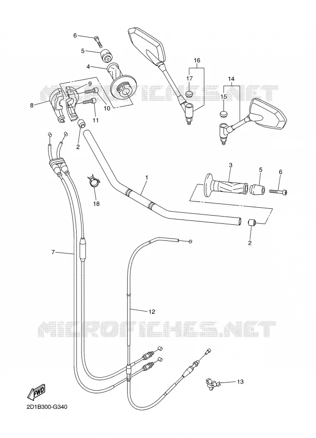 MANILLAR / CABLE Yamaha MOTO 1000 2008 FZ1 ABS  FZ1-NA FAZER _