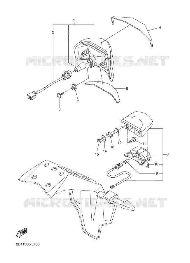PILOTO TRASERO Yamaha MOTO 1000 2008 FAZER ABS  FZ1-SA