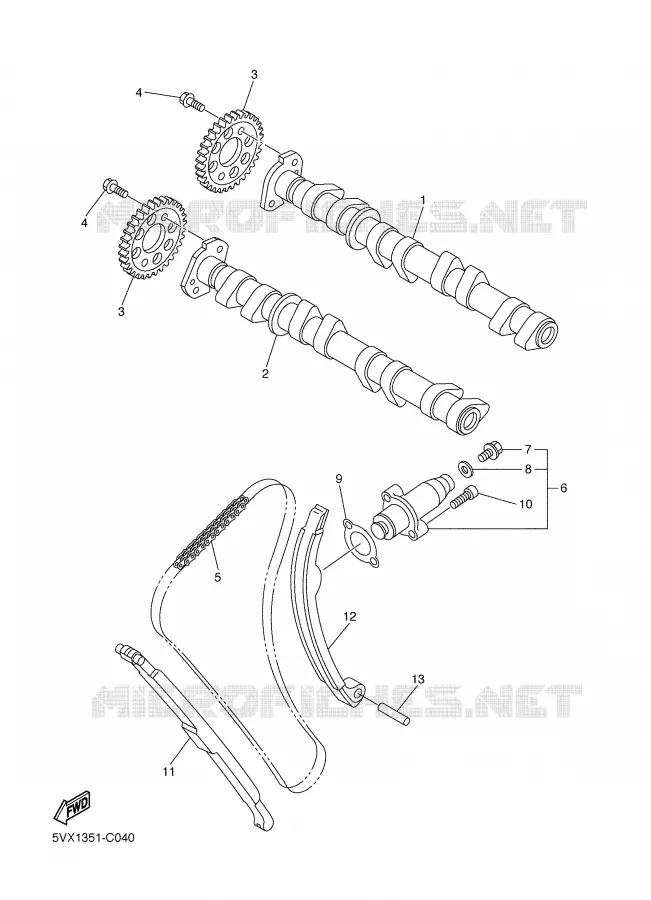 ÁRBOL DE LEVAS / CADENA Yamaha MOTO 600 2004 FZ6  FZ6-N