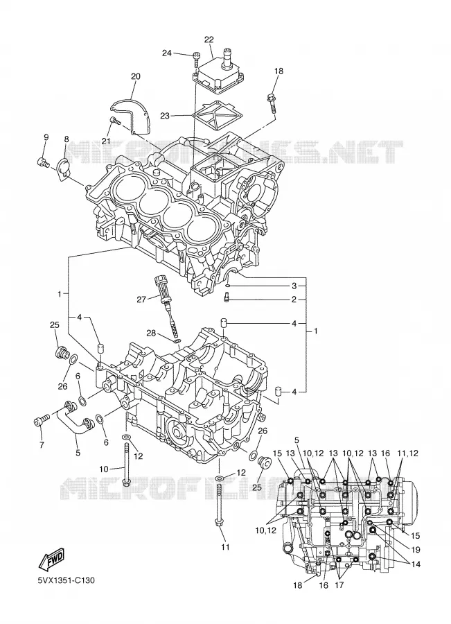 CARTERES CIGÜEÑAL Yamaha MOTO 600 2004 FZ6  FZ6-N