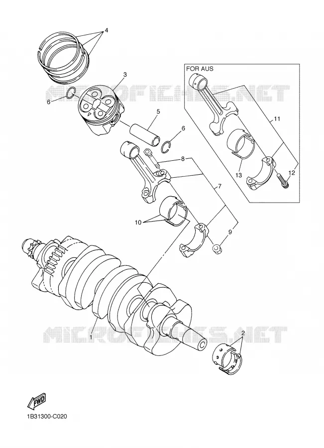 CIGUEÑAL / PISTÓN Yamaha MOTO 600 2004 FZ6  FZ6-NS