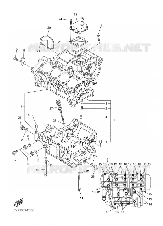 CARTERES CIGÜEÑAL Yamaha MOTO 600 2006 FZ6  FZ6-NSV