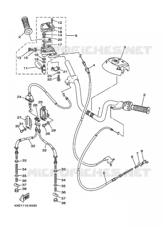 MANILLAR / CABLE Yamaha QUAD 250 1999 BEAR TRACKER  YFM250