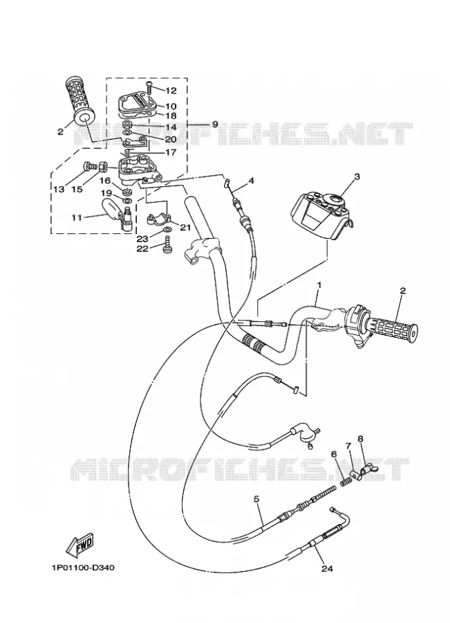 MANILLAR / CABLE Yamaha QUAD 250 2007 BIG BEAR  YFM250 YFM25BW BIG BEAR