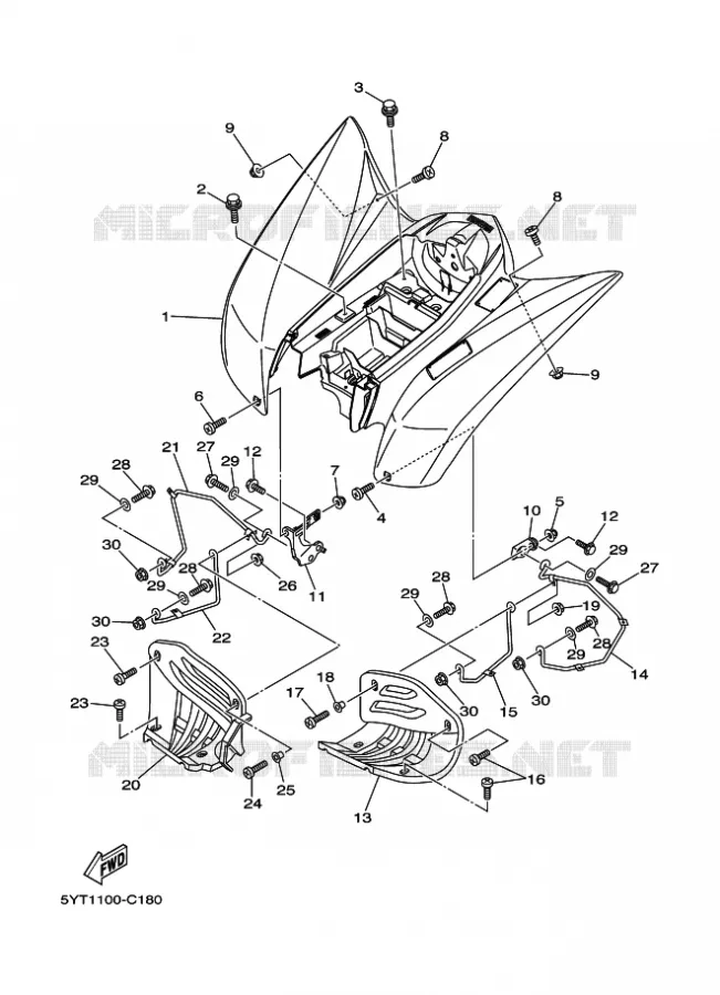 GUARDABARROS TRASERA Yamaha QUAD 350 2006 RAPTOR  YFM350 YFM350RV