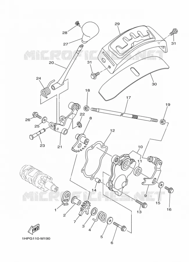 PEDALES SELECTOR Yamaha QUAD 550 2013 GRIZZLY  YFM550FWA YFM5FGD