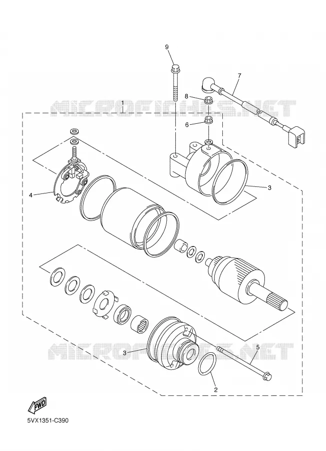 MOTOR ARRANQUE Yamaha MOTO 600 2008 FAZER S2  FZ6-SHG