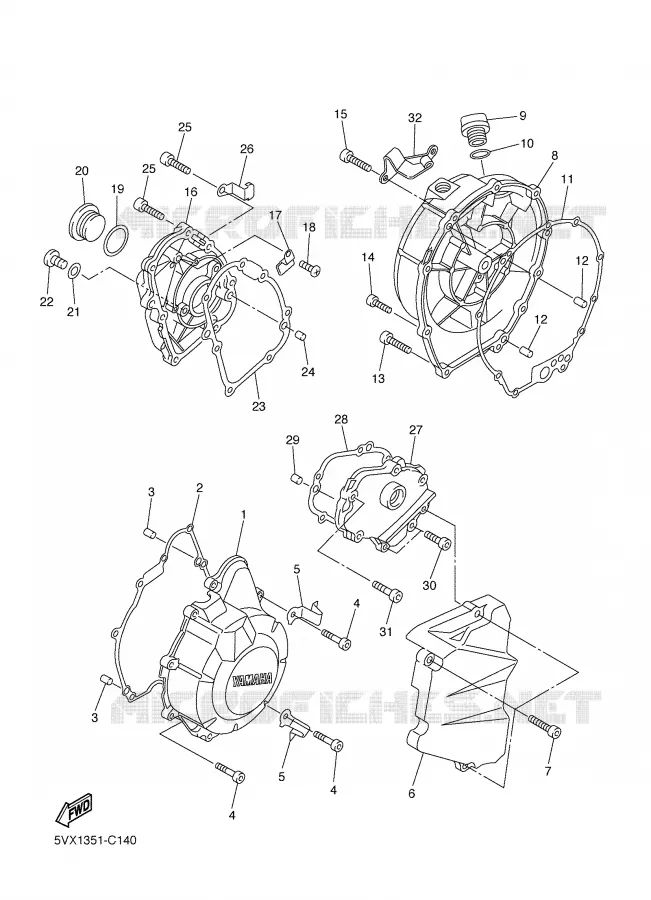 TAPA - MOTOR 1 Yamaha MOTO 600 2004 FAZER  FZ6-SS