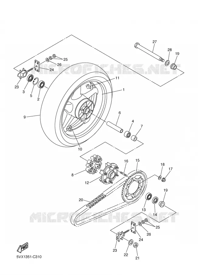 RUEDA TRASERA Yamaha MOTO 600 2004 FAZER  FZ6-SS