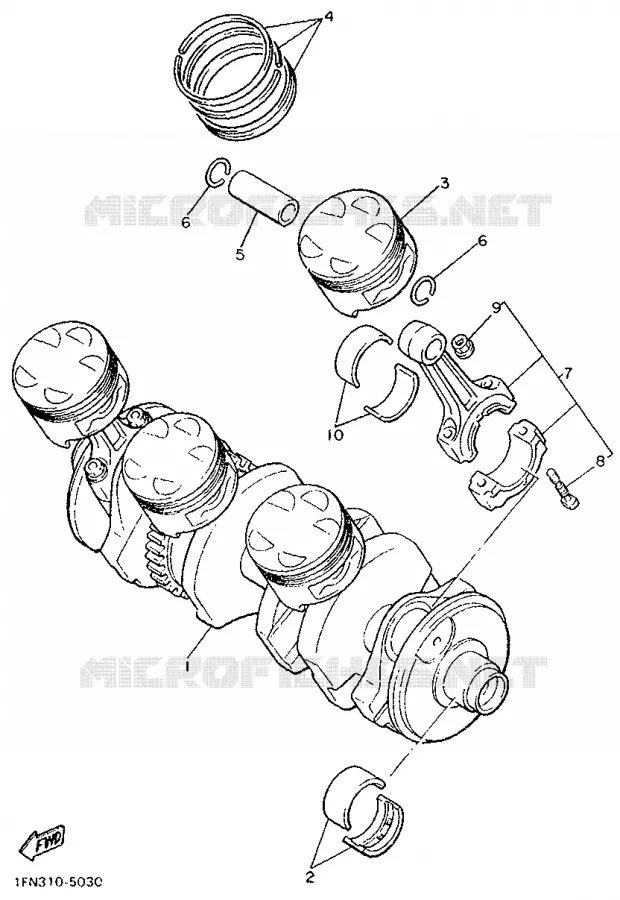 CIGUEÑAL / PISTÓN Yamaha MOTO 750 1987 FZ  FZ750
