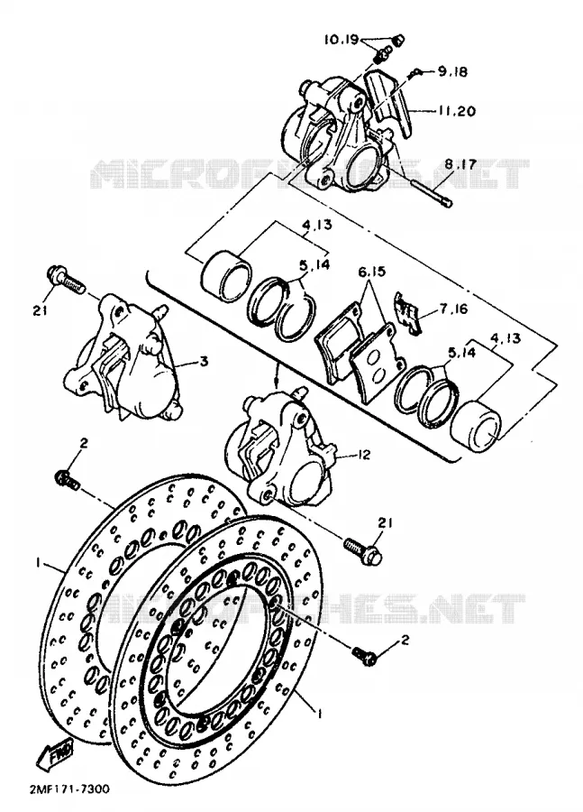 PINZA FRENO DELANTERA Yamaha MOTO 750 1988 FZ  FZ750