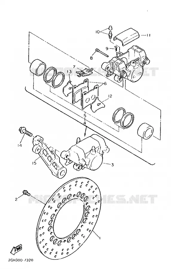 PINZA FRENO TRASEIRA Yamaha MOTO 1000 1987 FZR  FZR1000
