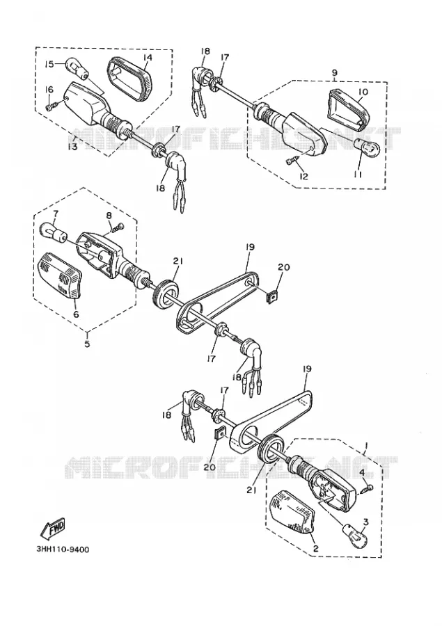 INTERMITENTE Yamaha MOTO 600 1997 FZR GENESIS  FZR600 GENESIS