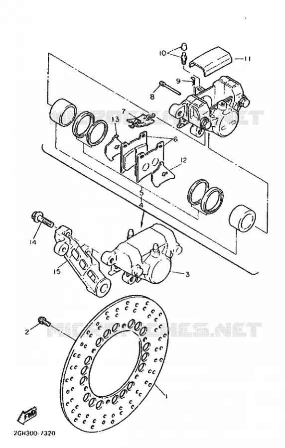 PINZA FRENO TRASEIRA Yamaha MOTO 1000 1987 FZR  FZR1000