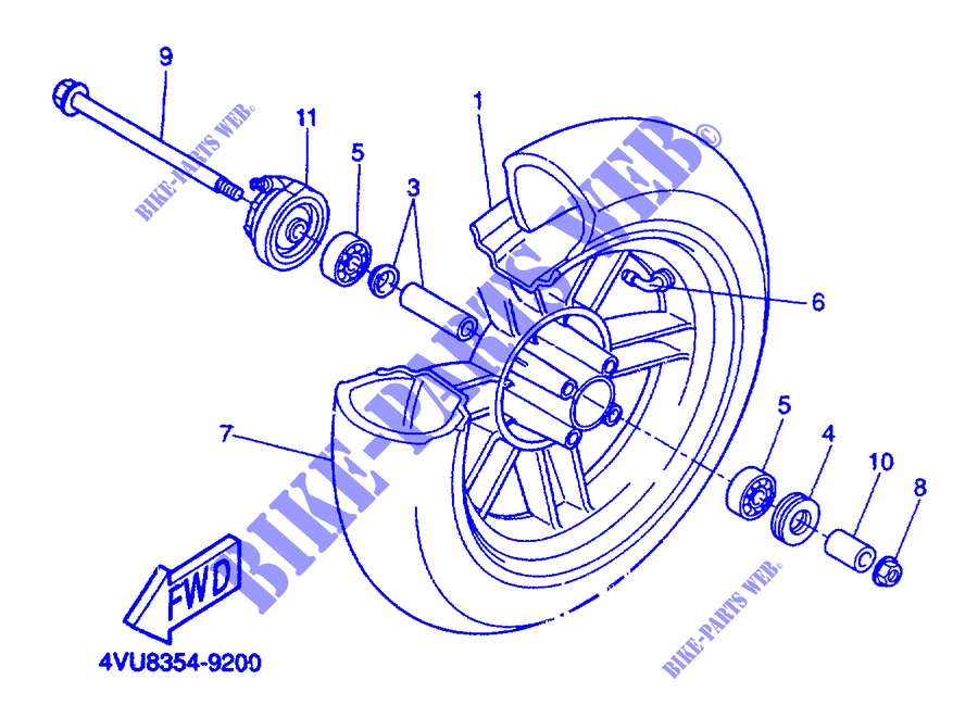 RUEDA DELANTERA para Yamaha BOOSTER 2000