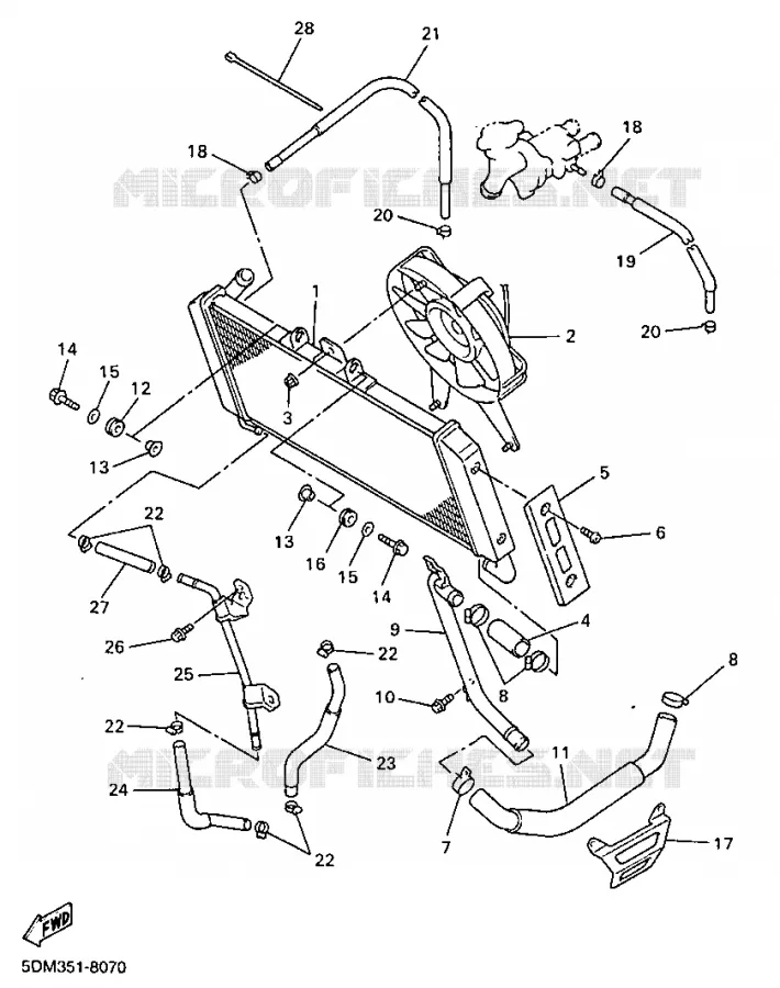 RADIADOR / MANGUERAS Yamaha MOTO 600 1998 FAZER  FZS600