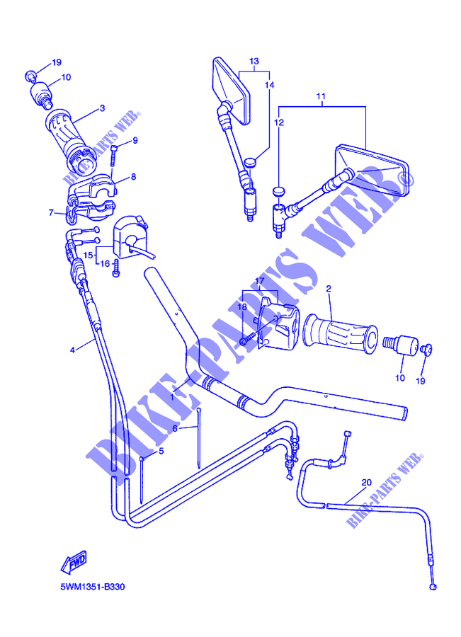 MANILLAR / CABLE para Yamaha XJR1300 2003