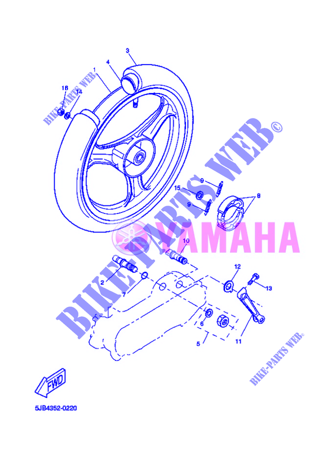 RUEDA TRASERA para Yamaha YH50 2005