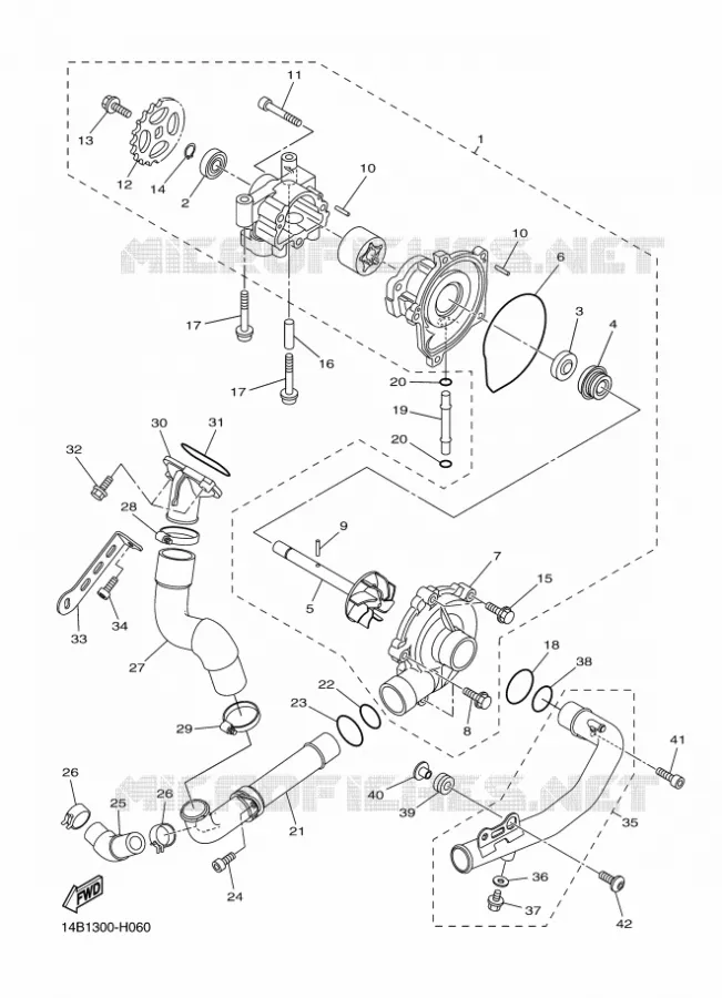 BOMBA DE AGUA / MANGUERAS Yamaha MOTO 1000 2009 R1  YZF-R1 R1