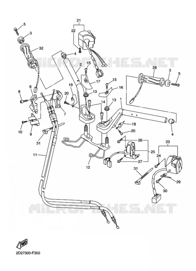 MANILLAR / CABLE Yamaha MOTO 1300 2009 FJR AS ABS  FJR1300AS