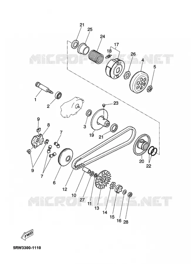 EMBRAGUE DE ARRANQUE Yamaha SCOOTER 50 2010 MACH  CS50Z MACH G LIQUIDE
