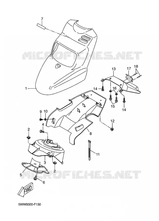 GUARDABARROS DELANTERA Yamaha SCOOTER 50 2011 BOOSTER  CW50