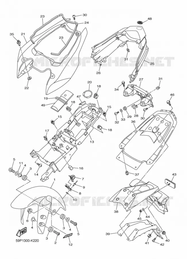 GUARDABARROS Yamaha MOTO 800 2011 FZ8 ABS  FZ8-NA
