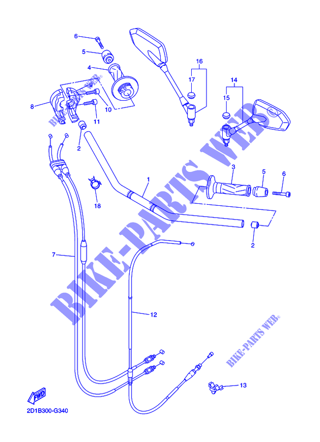 MANILLAR / CABLE para Yamaha FZ1N 2012