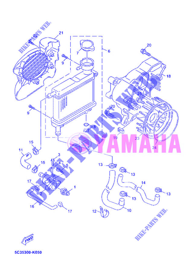 RADIADOR / MANGUERAS para Yamaha MBK OVETTO 50 4 TEMPS 2012