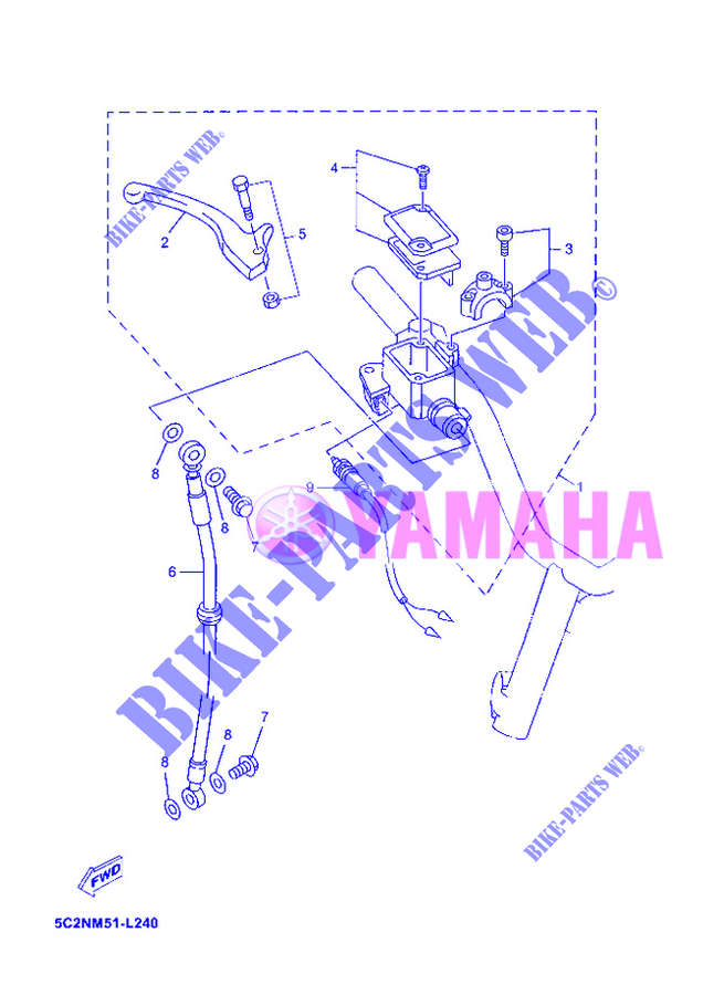 BOMBA DE FRENO DELANTERA para Yamaha MBK OVETTO 50 4 TEMPS 2012