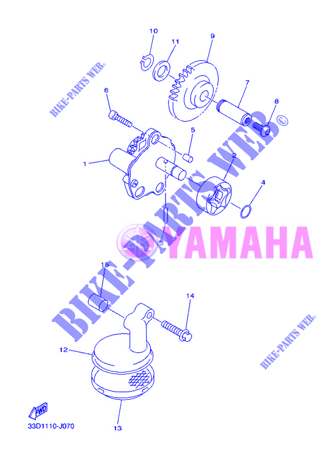 BOMBA DE OLIO para Yamaha YZ450F 2012