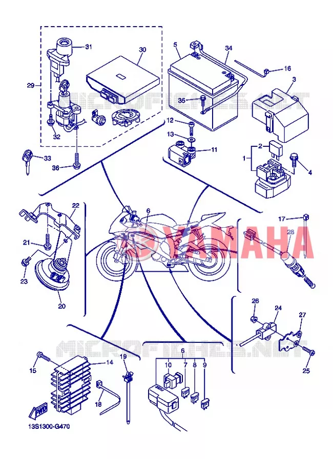 ELECTRICA 2 Yamaha MOTO 600 2012 R6  YZF-R6