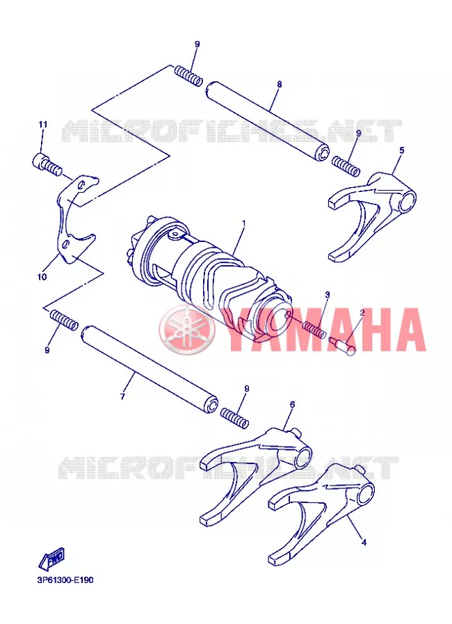 TAMBOR SELECTOR CAMBIO / HORQUILLAS Yamaha MOTO 1300 2013 FJR ABS  FJR1300A