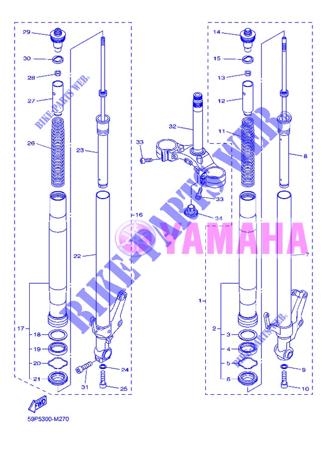 HORQUILLA para Yamaha FZ8N 2013