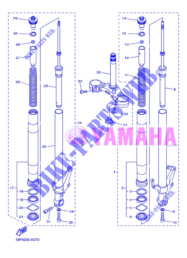 HORQUILLA para Yamaha FZ8S 2013