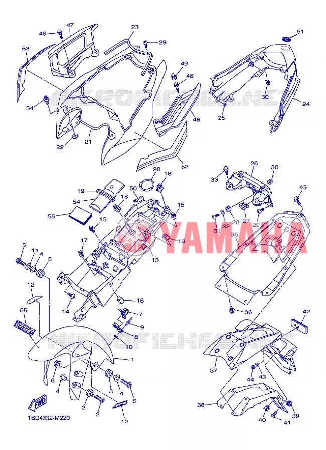 GUARDABARROS Yamaha MOTO 800 2013 FAZER ABS  FZ8-SA