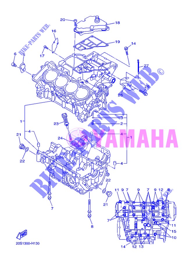 CARTERES CIGÜEÑAL para Yamaha DIVERSION 600 F 2013