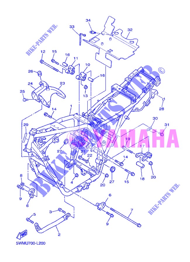 BASTIDOR para Yamaha XJR1300 2013