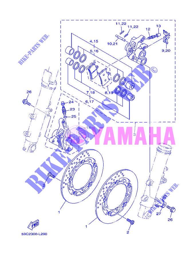 PINZA FRENO DELANTERA para Yamaha XP500A 2013