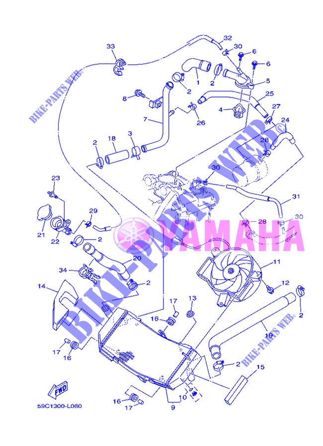 RADIADOR / MANGUERAS para Yamaha XP500A 2013