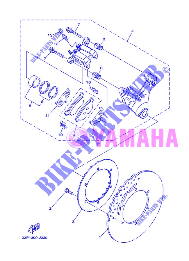 PINZA FRENO TRASEIRA para Yamaha XT1200Z 2013
