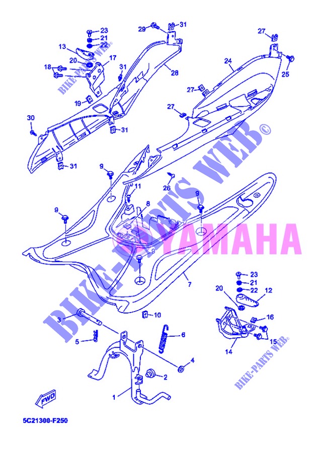 CABALLETE / ESTRIBERA para Yamaha YN50 2013