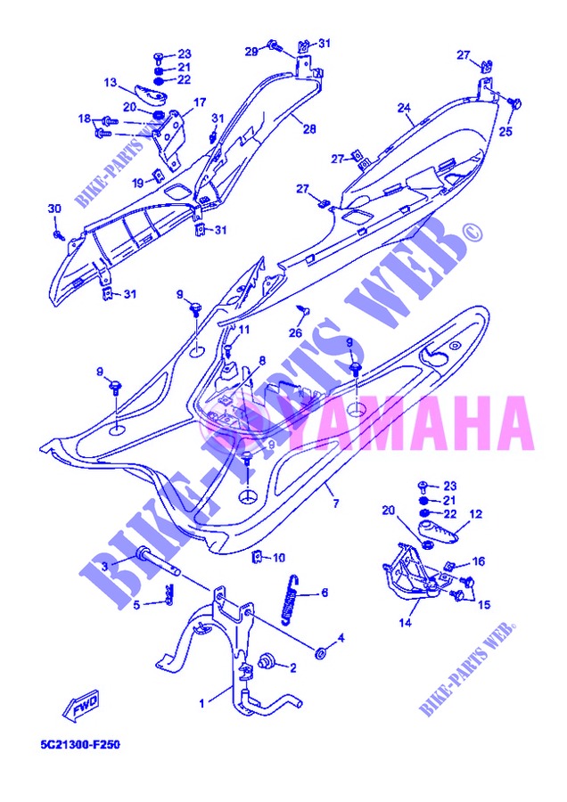 CABALLETE / ESTRIBERA para Yamaha YN50E 2013