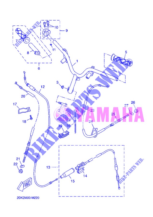MANILLAR / CABLE para Yamaha YN50E 2013